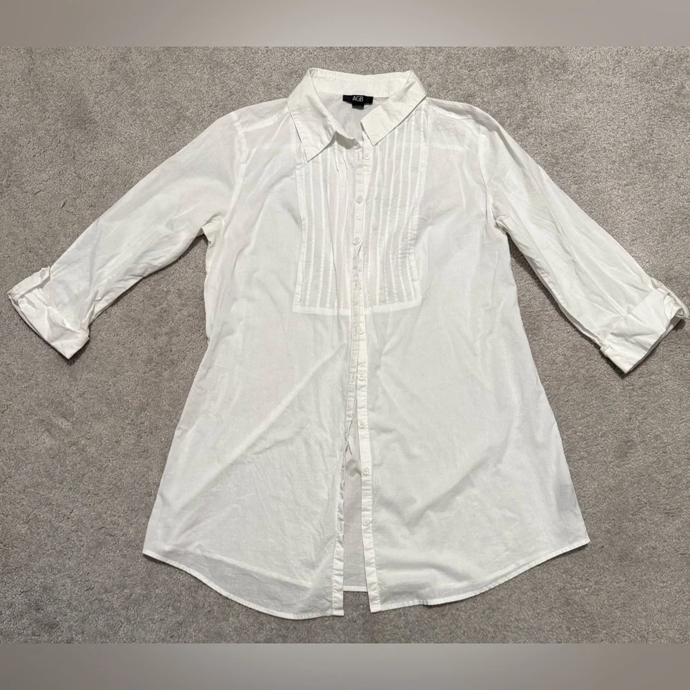 AGB Off-White Collared Blouse - Picture 1 of 6